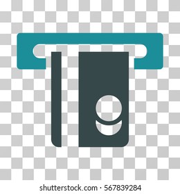 Automated Banking Service icon. Vector illustration style is flat iconic bicolor symbol, soft blue colors, transparent background. Designed for web and software interfaces.