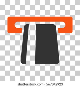 Automated Banking Service icon. Vector illustration style is flat iconic bicolor symbol, orange and gray colors, transparent background. Designed for web and software interfaces.