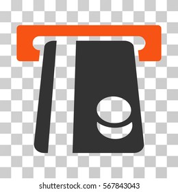 Automated Banking Service icon. Vector illustration style is flat iconic bicolor symbol, orange and gray colors, transparent background. Designed for web and software interfaces.