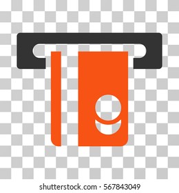 Automated Banking Service icon. Vector illustration style is flat iconic bicolor symbol, orange and gray colors, transparent background. Designed for web and software interfaces.