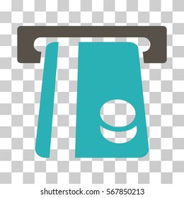 Automated Banking Service icon. Vector illustration style is flat iconic bicolor symbol, grey and cyan colors, transparent background. Designed for web and software interfaces.