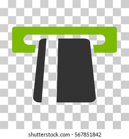 Automated Banking Service icon. Vector illustration style is flat iconic bicolor symbol, eco green and gray colors, transparent background. Designed for web and software interfaces.