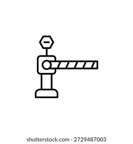 Automated Barrier Gate Access System Outline Icon Vector