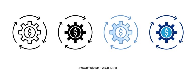 Automated Billing Icon Set Multiple Style Collection
