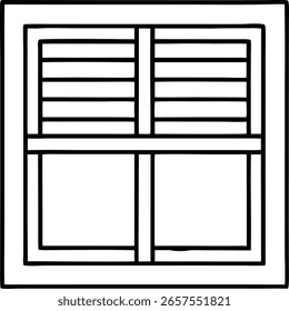 Automated blinds icon. Part of smart home icons