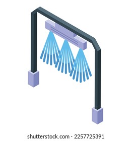 Automated car wash sprinkle icon isometric vector. Auto clean. Brush care