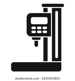 Automated cnc machine icon simple vector. Printer control. Equipment flash gear