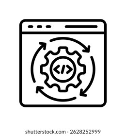 Automated Configuration Vector Lineal Icon On White Background.