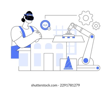 Automated construction equipment abstract concept vector illustration. Robotic excavator, automated technology in construction industry, smart machinery, AI heavy equipment abstract metaphor.