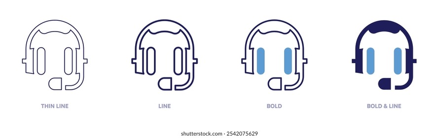 Automated customer service icon in 4 different styles. Thin Line, Line, Bold, and Bold Line. Duotone style. Editable stroke.