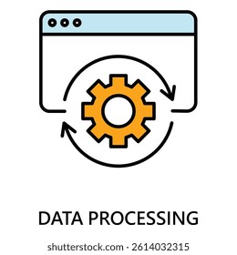 Automated Data Processing and Workflow vector Icon design