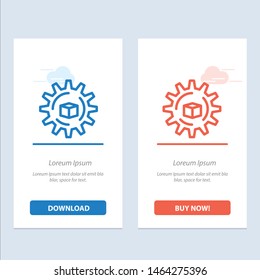 Automated, Data, Solution, Science  Blue and Red Download and Buy Now web Widget Card Template. Vector Icon Template background