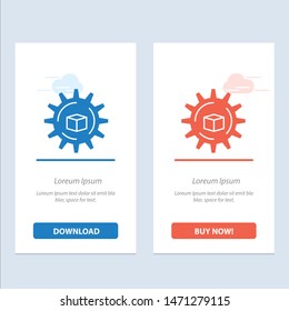 Automated, Data, Solution, Science  Blue and Red Download and Buy Now web Widget Card Template. Vector Icon Template background
