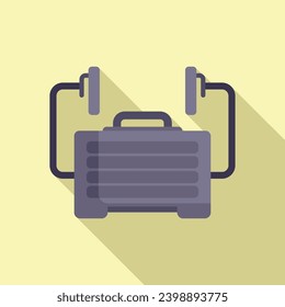 Automated defibrillator icon flat vector. Portable device. Cardiac attack