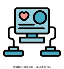 Automated defibrillator icon. Outline Automated defibrillator vector icon for web design isolated on white background color flat