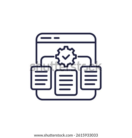 automated document management icon, line vector