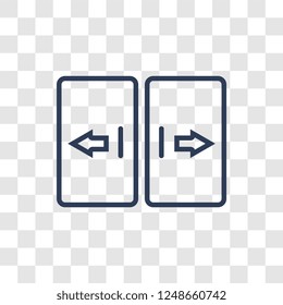 automated door icon. Trendy linear automated door logo concept on transparent background from Smarthome collection