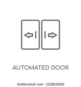 automated door linear icon. Modern outline automated door logo concept on white background from Smarthome collection. Suitable for use on web apps, mobile apps and print media.