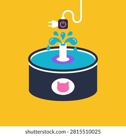 Automated drinking bowl device with power plug and circulating water system designed for fresh pet hydration and healthy lifestyle encouragement.