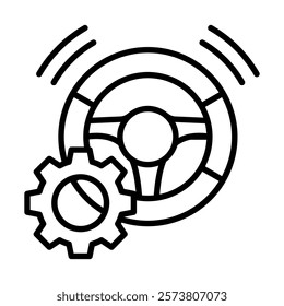 Automated Driving System icon line vector illustration