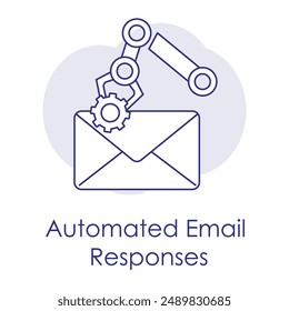Icono de respuesta automática por correo electrónico con trazo editable.