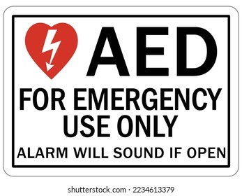 Automatisierter Außendefibrilator AED Nothilfe cpr Herzzeichen und -etikett