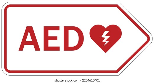 Automatisierter Außendefibrilator AED Nothilfe cpr Herzzeichen und -etikett