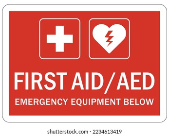 Automatisierter Außendefibrilator AED Nothilfe cpr Herzzeichen und -etikett