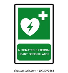Automated External Defibrillator Heart,Symbol, Vector Illustration, Isolate On White Background Icon. EPS10