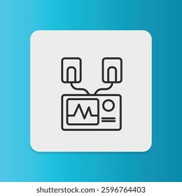 Automated External Defibrillator icon. Editable stroke. Vector illustration