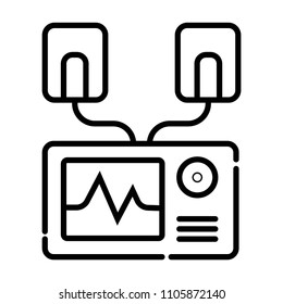 Automated external defibrillator icon vector, filled flat sign, solid pictogram isolated on white. AED symbol, logo illustration.