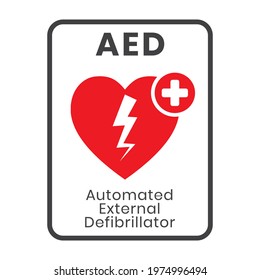 automated external defibrillator sign for apps or websites