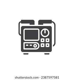 Automated External Defibrillator vector icon. filled flat sign for mobile concept and web design. Medical Defibrillator glyph icon. AED symbol, logo illustration. Vector graphics