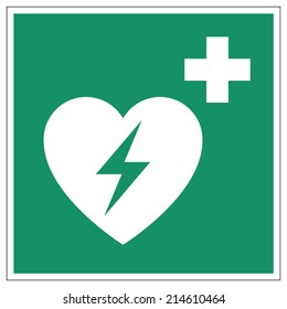 Automated external heart defibrillator safe condition sign (eps 10)