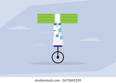 Ilustração de vetor plano 2d de investimento financeiro automatizado