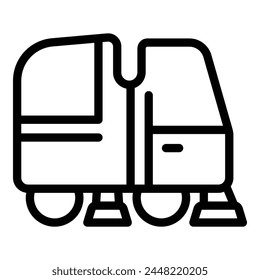 Automated floor washer icon outline vector. Surface scrubbing equipment. Scouring road vehicle