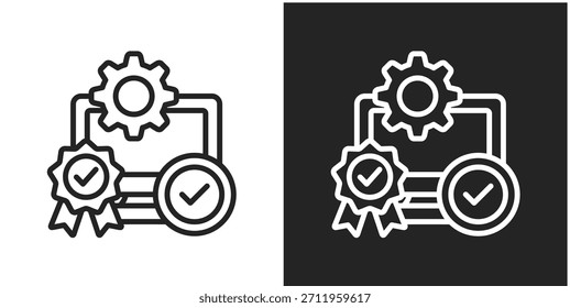 Automated Grading Icon In Black And White Line Style