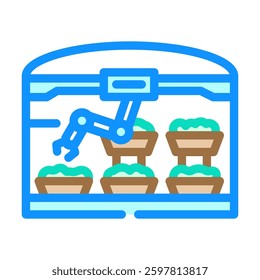 automated greenhouse robot harvests color icon vector. automated greenhouse robot harvests sign. isolated symbol illustration