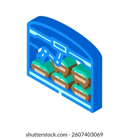 automated greenhouse robot harvests isometric icon vector. automated greenhouse robot harvests sign. isolated symbol illustration