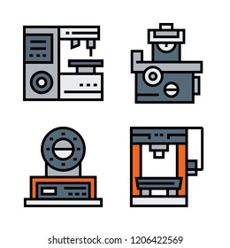 automated icon set. vector set about industrial robot icons set.