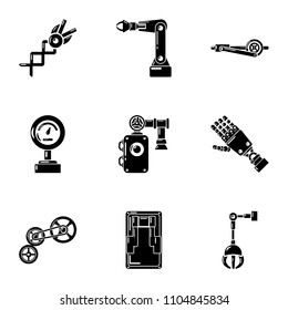 Automated icons set. Simple set of 9 automated vector icons for web isolated on white background