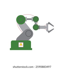 Automated industrial robotic arm isolated: technology and AI concept