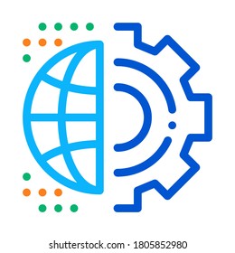 vector de icono de configuración de Internet automatizada. señal de configuración de Internet automatizada. ilustración de símbolo de contorno de color
