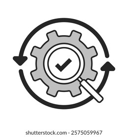 Automated Investigations. Workflow Optimization, Productivity, Secure Operations. Vector Editable Stroke Icon.