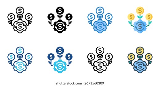 Conjunto de iconos de inversión automatizada colección de estilos múltiples 
