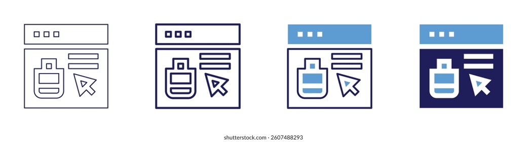 Automated invoice icon in 4 different styles. Thin Line, Line, Bold Line, Duotone. Duotone style. Editable stroke.