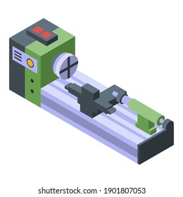 Automated lathe icon. Isometric of automated lathe vector icon for web design isolated on white background