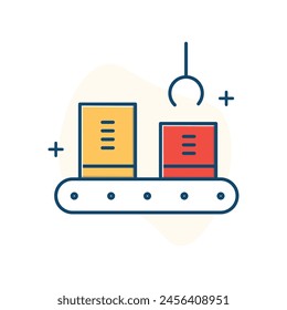 Automated Logistics Creation Vector Icon Design Implementing technology-driven solutions to streamline and optimize the process of logistics planning, including route optimization, scheduling