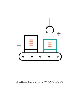 Automated Logistics Creation Vector Icon Design Implementing technology-driven solutions to streamline and optimize the process of logistics planning, including route optimization, scheduling