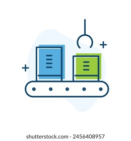 Automated Logistics Creation Vector Icon Design Implementing technology-driven solutions to streamline and optimize the process of logistics planning, including route optimization, scheduling
